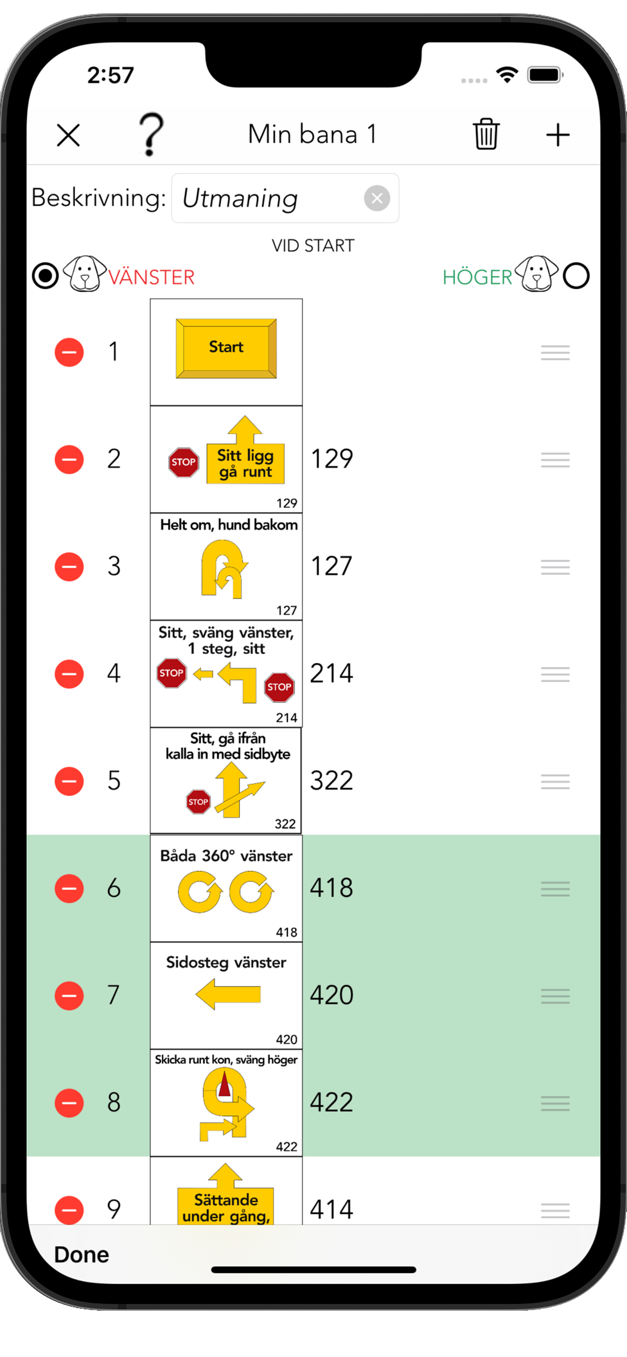 Gör din egen bana i appen Rallyslingan